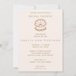 Cartes d'invitation de mariage Coquillages et cloc