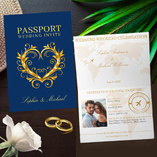 Cartes d'invitation de mariage de destination - Pa