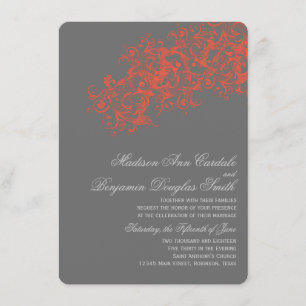 Cartes d'invitation de mariage Elegant Flourish Co