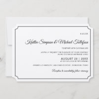 Cartes d'invitation de mariage élégantes avec bord