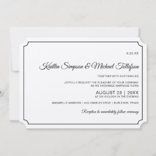 Cartes d'invitation de mariage élégantes avec bord