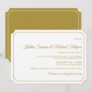 Cartes d'invitation de mariage élégantes avec bord