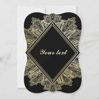 Cartes d'invitation de mariage élégantes en or noi