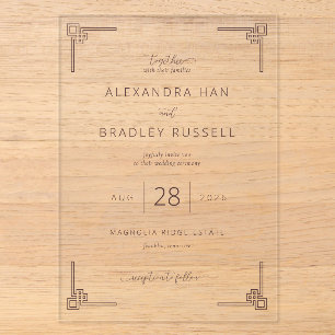 Cartes d'invitation de mariage élégantes grises à