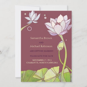 Cartes d'invitation de mariage élégantes Lotus pou