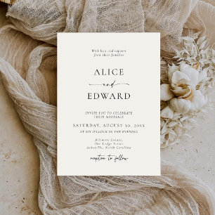 Cartes d'invitation de mariage élégantes minimalis