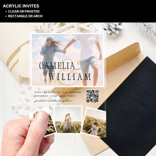 Cartes d'invitation de mariage en ACRYLIQUE avec c