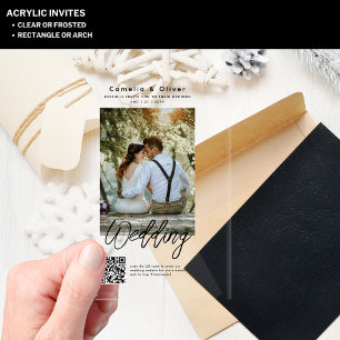 Cartes d'invitation de mariage en ACRYLIQUE avec c