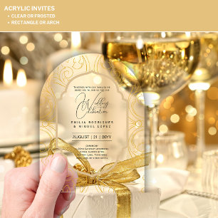 Cartes d'invitation de mariage en acrylique avec i
