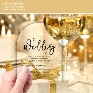 Cartes d'invitation de mariage en acrylique avec i