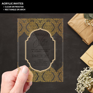 Cartes d'invitation de mariage en acrylique avec i