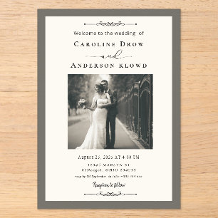 Cartes d'invitation de mariage en acrylique avec p