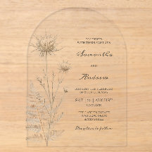 Cartes d'invitation de mariage en acrylique Bohème