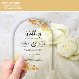 Cartes d'invitation de mariage en ACRYLIQUE élégan