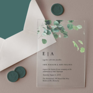 Cartes d'invitation de mariage en acrylique Eucaly