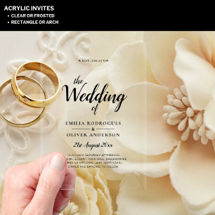 Cartes d'invitation de mariage en acrylique minima