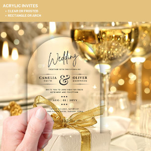 Cartes d'invitation de mariage en acrylique minima