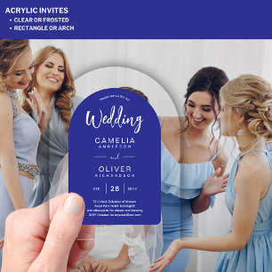 Cartes d'invitation de mariage en acrylique Royal