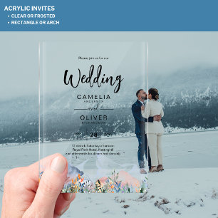 Cartes d'invitation de mariage en acrylique Zazzle