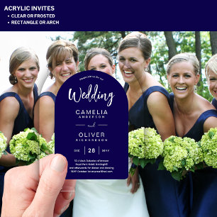 Cartes d'invitation de mariage en acrylique Zazzle