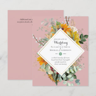 Cartes d'invitation de mariage Florales Bourgogne
