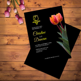 Cartes d'invitation de mariage Gold Tulip