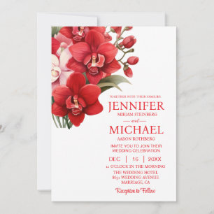 Cartes d'invitation de mariage hiver été orchidées