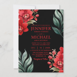 Cartes d'invitation de mariage hiver été orchidées