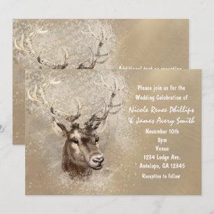 Cartes d'invitation de mariage hivernal avec tête 