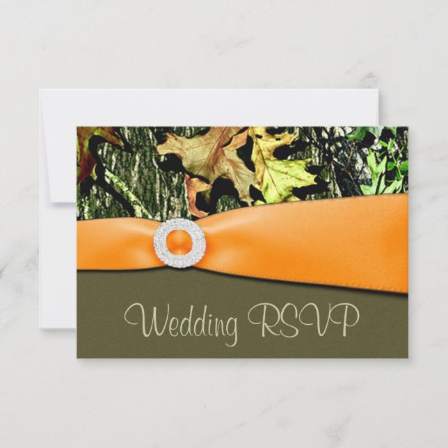 Cartes d'invitation de mariage Hunting Camo RSVP (Devant)
