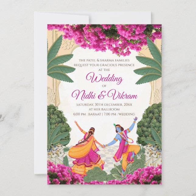 Cartes d'invitation de mariage indien & cartes de  (Devant)