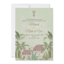 Cartes d'invitation de mariage indien numérique hi