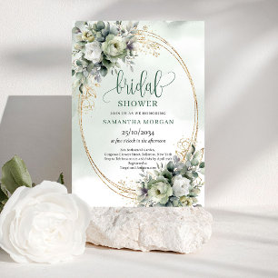 Cartes d'invitation de mariage Luxe Floral Eucalyp
