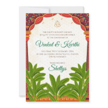 Cartes d'invitation de mariage numériques sud-indi