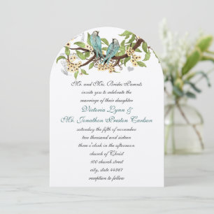 Cartes d'invitation de mariage oiseau bleu sarcell