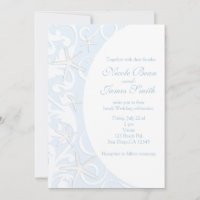 Cartes d'invitation de mariage Plage Étoile de mer