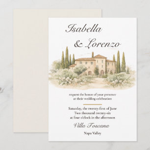 Cartes d'invitation de mariage romantiques de vill