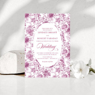 Cartes d'invitation de mariage romantiques Toile d