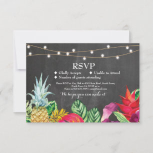 Cartes d'invitation de mariage RSVP Aloha Tropical