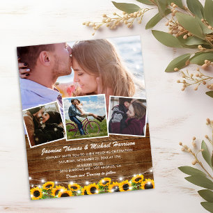 Cartes d'invitation de mariage rustique avec tourn