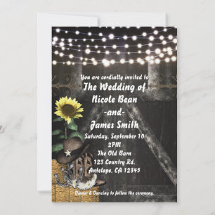 Cartes d'invitation de mariage rustique de style c