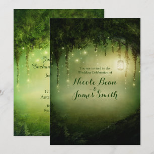 Cartes d'invitation de mariage rustique Forêt Ench