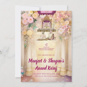 Cartes d'invitation de mariage Sikh numériques Mar