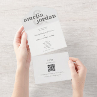 Cartes d'invitation de mariage tout-en-un à typogr