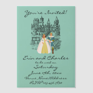 Cartes d'invitation de mariage vertes Fantasy médi