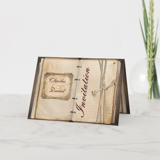Cartes d'invitation de mariage vintage (Devant)