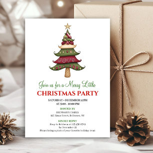Cartes d'invitation de Noël de créateur chic arbre