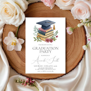 Cartes d'invitation de remise de diplômes Livres a