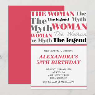 Cartes d'invitation drôles pour 58ème anniversaire