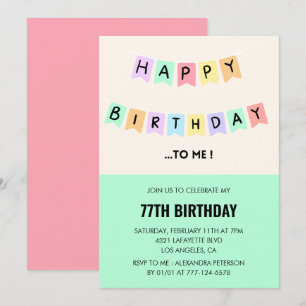 Cartes d'invitation drôles pour 77 ans Joyeux Anni